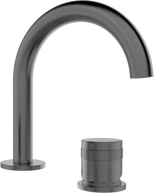 Blaufoss Pavilion Curve wastafelkraan Brushed GunMetal