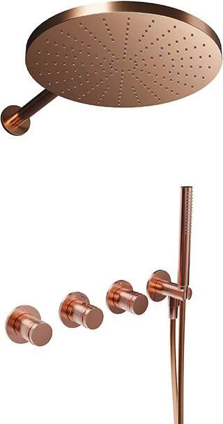 Blaufoss Pavilion thermostatische kraan Inbouw regendoucheset met regendouchekop Ø30cm brushed rosegold