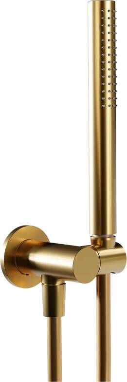 Blaufoss Round handdouche met doucheslang en aansluiting 1 straalfunctie Brushed Gold