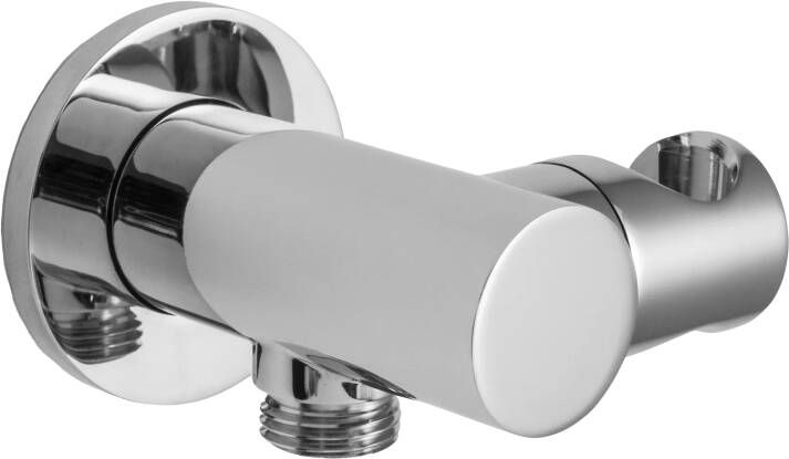Blaufoss Round standaard Douchekophouder met doucheslangaansluiting 1 2" glanzend chroom