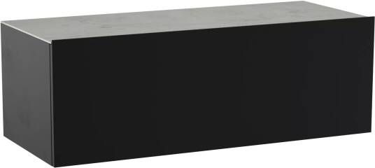 Balmani Studio zwevend badkamermeubel 120 x 49 mat zwart met Studio enkel of dubbel tablet in keramiek Fusion beton