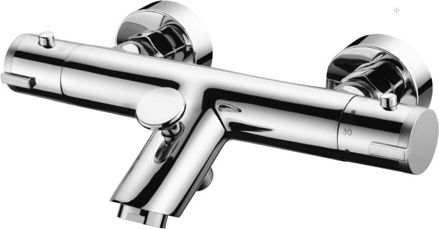 Linie Drum thermostatische badkraan glanzend chroom