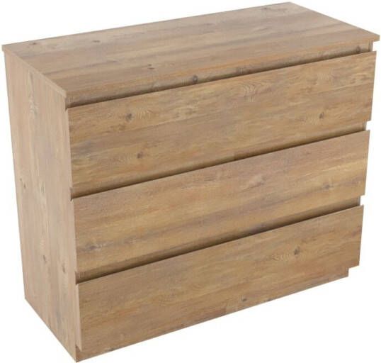 Linie Lado staand badmeubel 100 x 46 cm naturel eiken met Lado enkel of dubbel wastafelblad in melamine naturel eiken