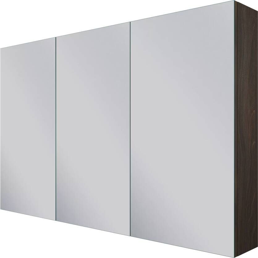 Linie Montro spiegelkast 120 x 75 cm donkere notenhout