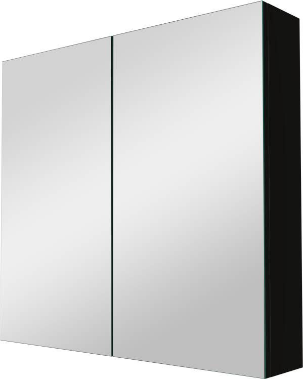 Linie Montro spiegelkast 80 x 75 cm mat zwart
