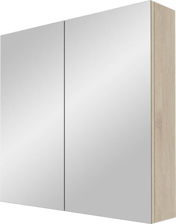 Linie Montro spiegelkast 80 x 75 cm wit eiken