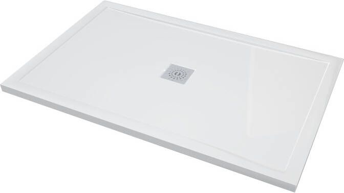 Linie Playa douchebak 140 x 90 cm composietmarmer hoogglans wit