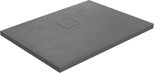 Linie Rumba douchebak 100 x 80 cm acryl donkergrijs leisteenstructuur