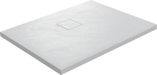 Linie Rumba douchebak 100 x 80 cm acryl mat wit leisteenstructuur