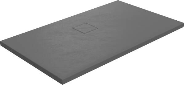 Linie Rumba douchebak 120 x 80 cm acryl donkergrijs leisteenstructuur
