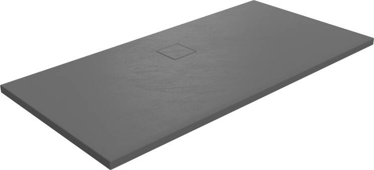 Linie Rumba douchebak 160 x 90 cm acryl donkergrijs leisteenstructuur