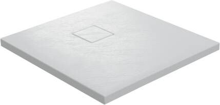 Linie Rumba douchebak 80 x 80 cm acryl mat wit leisteenstructuur