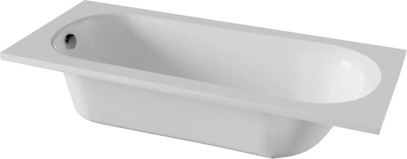 Linie Tessa eenpersoons inbouwbad 170 x 70 cm acryl hoogglans wit