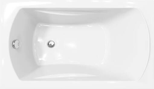 Linie Tessa Mini eenpersoons inbouwbad 120 x 70 cm acryl hoogglans wit