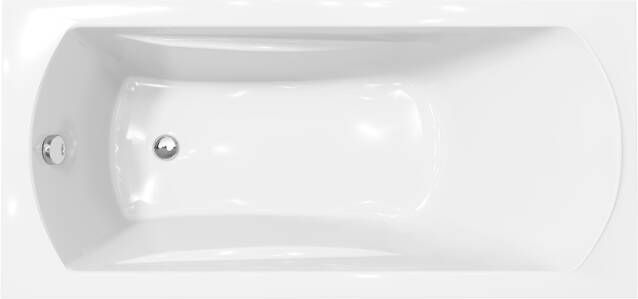 Linie Tessa Mini eenpersoons inbouwbad 150 x 70 cm acryl hoogglans wit