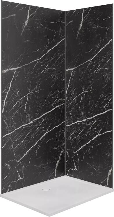 Luca Varess Artdeco douchewandbekleding 120 x 90 x 244 cm alu-composiet zwarte marmerlook
