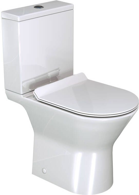 Luca Varess Delano staand toilet hoogglans wit open spoelrand met Geberit spoelsysteem