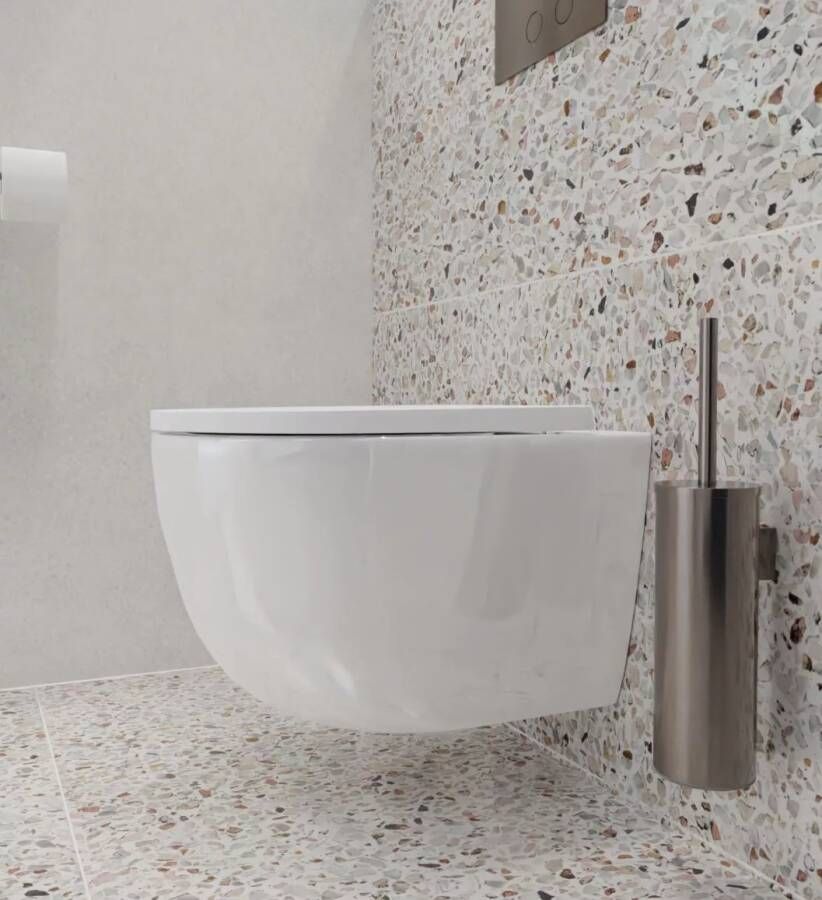Luca Varess Moreno hangend toilet hoogglans wit randloos inclusief isolatieset