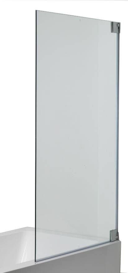 Luca Varess Pure enkele badwand 90 cm helder glas glanzend chroom profiel