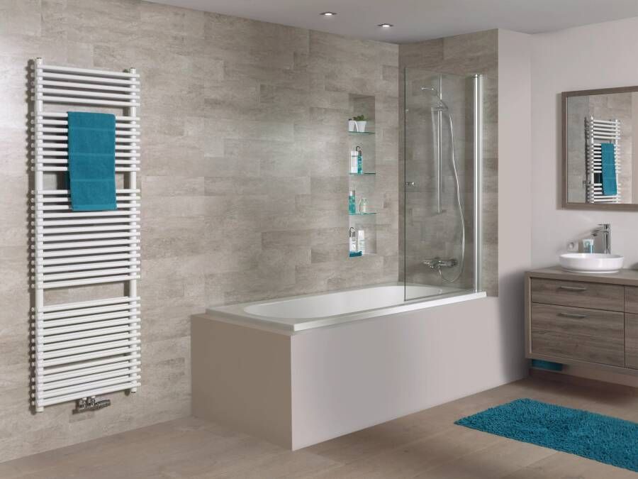 Luca Varess Rosala eenpersoons inbouwbad 170 x 80 cm acryl hoogglans wit