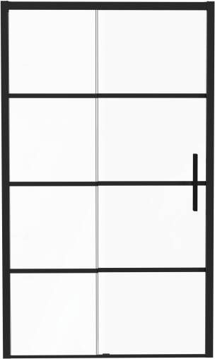 Luca Varess Senses linkse douche schuifdeur 120 x 200 cm Lined glas mat zwart profiel