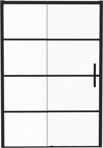 Luca Varess Senses linkse douche schuifdeur 140 x 200 cm Lined glas mat zwart profiel