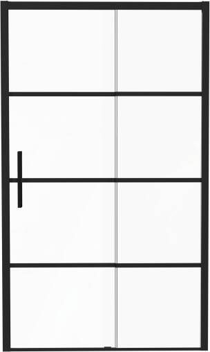 Luca Varess Senses rechtse douche schuifdeur 120 x 200 cm Lined glas mat zwart profiel