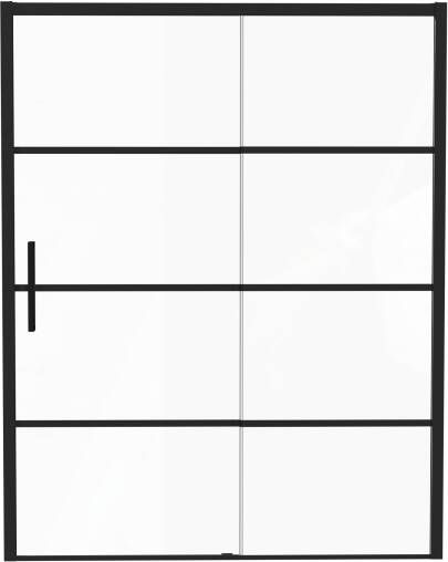 Luca Varess Senses rechtse douche schuifdeur 160 x 200 cm Lined glas mat zwart profiel