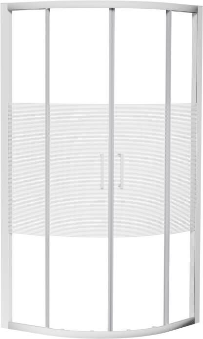 Luca Varess Talan douche schuifdeur 90 x 200 cm gestreept glas glans wit profiel