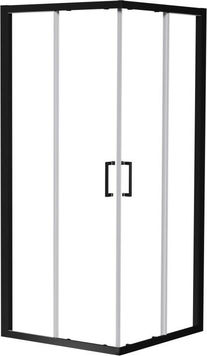 Luca Varess Talan douche schuifdeur 90 x 200 cm helder glas mat zwart profiel