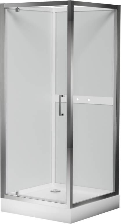 Luca Varess Talan douchecabine met draaideuren 90 x 90 cm helder glas mat chroom profiel