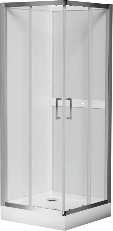 Luca Varess Talan douchecabine met schuifdeuren 80 x 80 cm helder glas mat chroom profiel