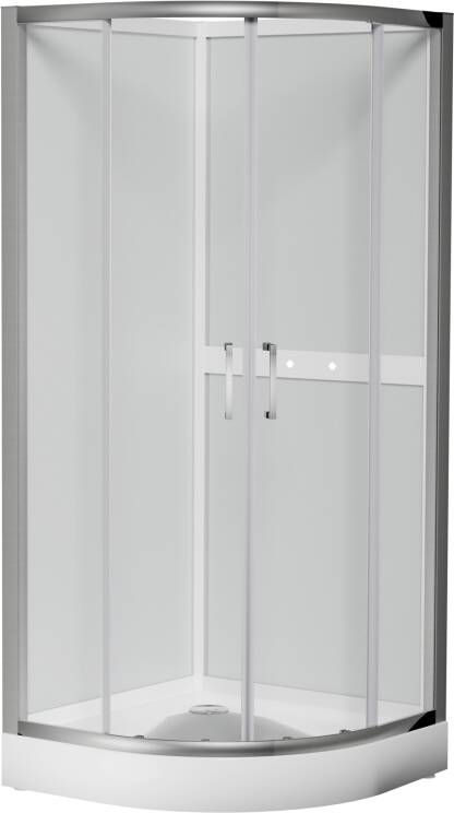 Luca Varess Talan kwartronde douchecabine met schuifdeuren 90 x 90 cm helder glas mat chroom profiel