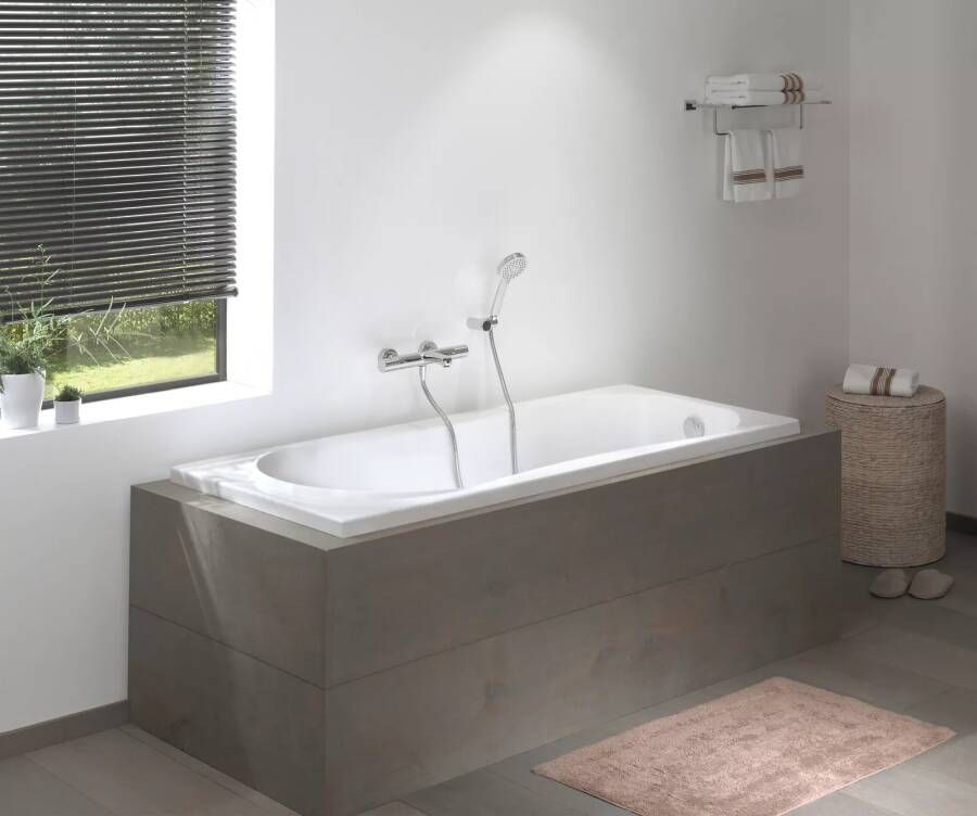 Luca Varess Trasime tweepersoons inbouwbad 180 x 80 cm acryl mat wit