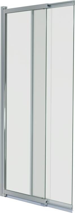 Luca Varess Vetras dubbele badwand 50cm + 50cm helder glas glanzend zilver profiel