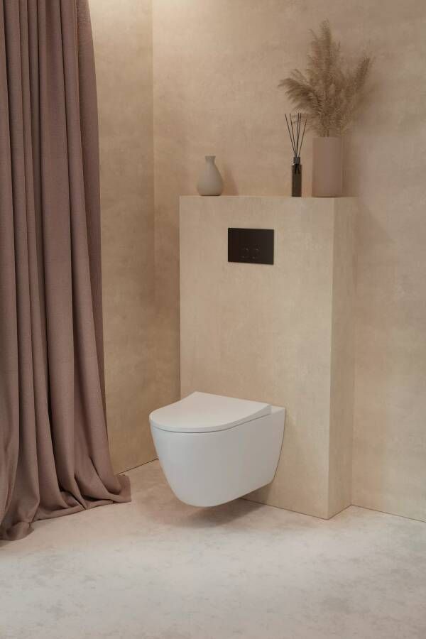 Luca Varess Vinto hangend toilet hoogglans wit randloos inclusief isolatieset