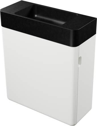 Storke Curvado zwevend toiletmeubel 45 x 18 cm mat wit met Curvado wastafel in mat kwarts