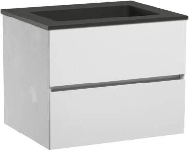 Storke Edge zwevend badmeubel 65 x 52 cm mat wit met Scuro enkele wastafel in mat kwarts