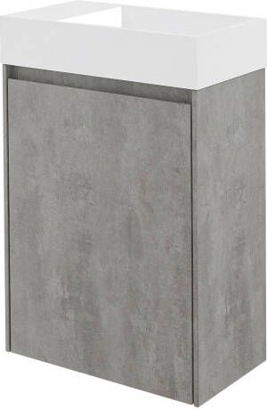 Storke Edge zwevend toiletmeubel 40 x 22 cm beton donkergrijs met Fada wastafel in matte Solid Surface