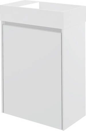 Storke Edge zwevend toiletmeubel 40 x 22 cm hoogglans wit met Fada wastafel in matte Solid Surface