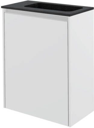 Storke Edge zwevend toiletmeubel 40 x 22 cm mat wit met Fina wastafel in mat quartz