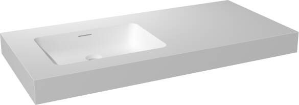 Storke Mata High asymmetrisch linkse wastafel matte Solid Surface 110 x 52 cm