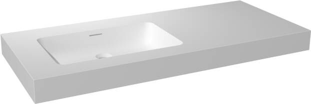 Storke Mata High asymmetrisch linkse wastafel matte Solid Surface 120 x 52 cm