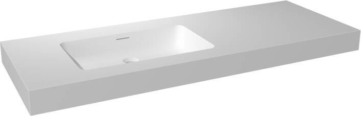 Storke Mata High asymmetrisch linkse wastafel matte Solid Surface 140 x 52 cm