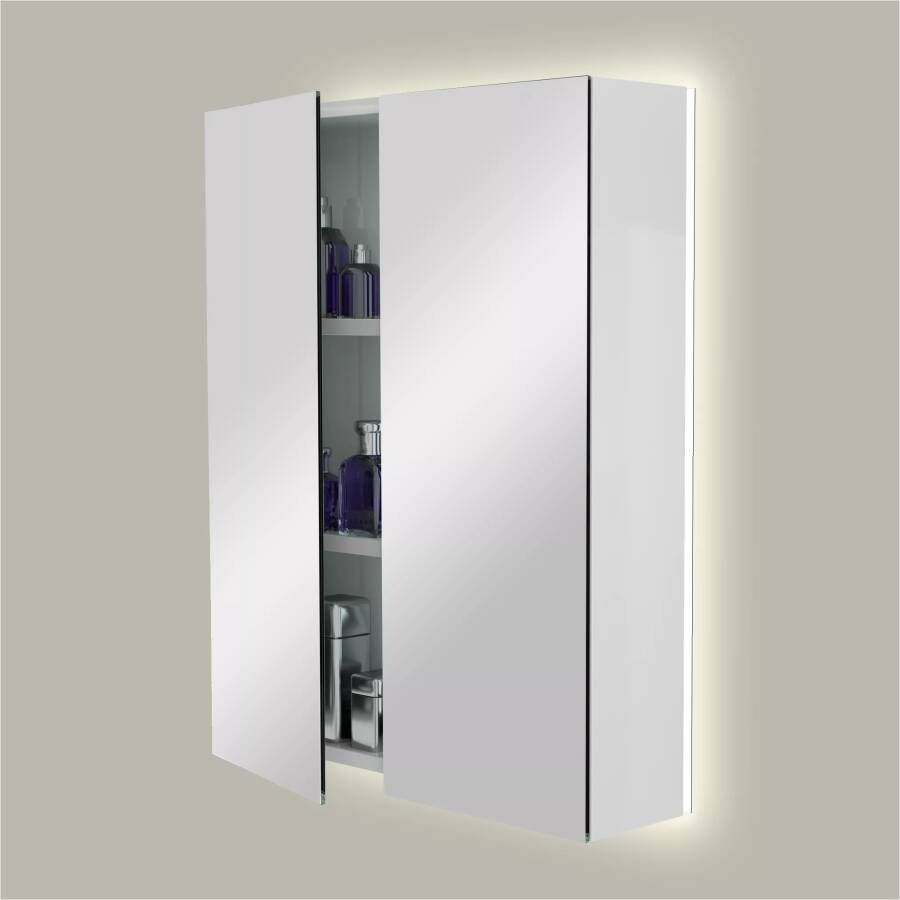 Storke Reflecta spiegelkast 65 x 75 cm hoogglans wit met spiegelverlichting