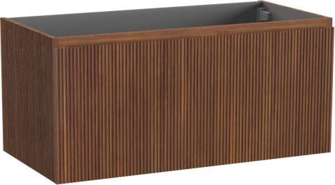 Storke Ribs zwevende wastafelonderkast 105 x 52 cm notenhout 2 lades