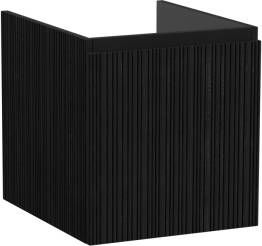 Storke Ribs zwevende wastafelonderkast 45 x 52 cm zwart eiken