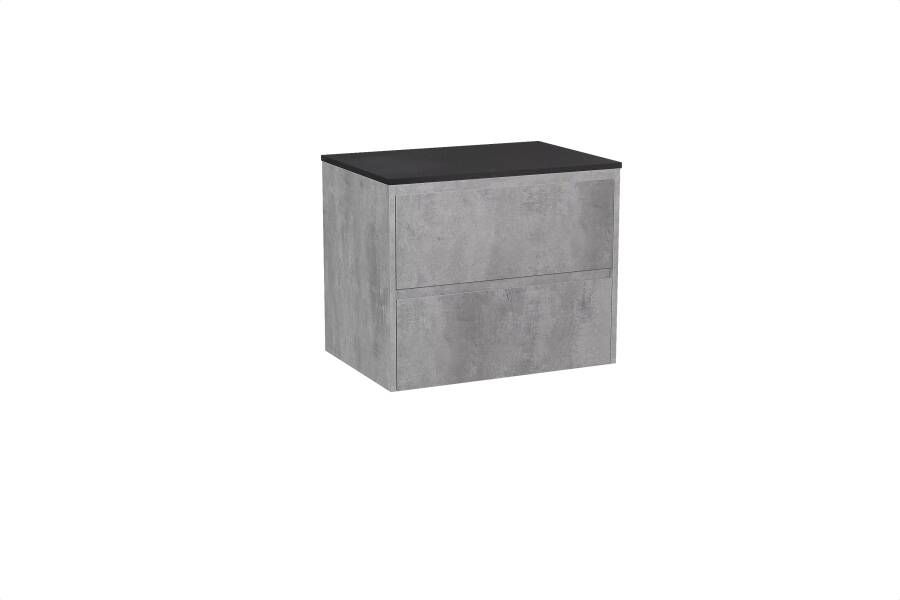 Storke Seda zwevend badkamermeubel 75 x 52 cm beton donkergrijs met Panton enkel tablet in gepoedercoate mdf
