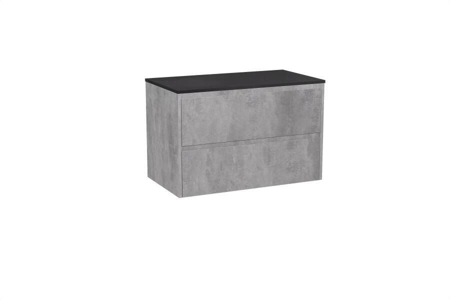 Storke Seda zwevend badkamermeubel 95 x 52 cm beton donkergrijs met Panton enkel tablet in gepoedercoate mdf