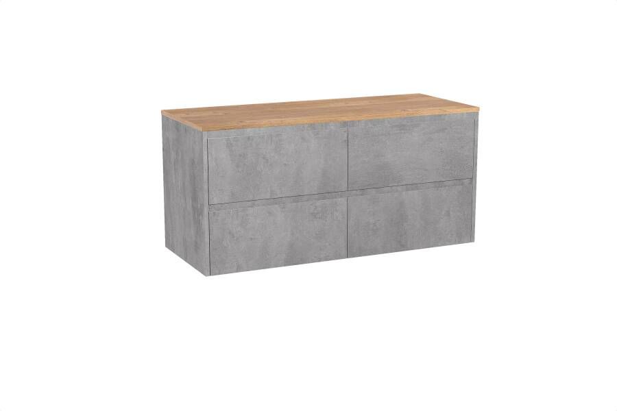 Storke Seda zwevend badmeubel 130 x 52 cm beton donkergrijs met Panton enkel of dubbel wastafelblad in melamine